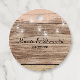 Etiquetas Para Recuerdos Madera Rosa Rústica y Linternas