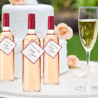 Etiquetas Para Recuerdos Magenta de fuentes modernas y Boda mínimo negro