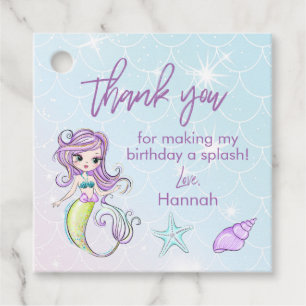 Etiquetas Para Recuerdos Magia Fiesta de Cumpleaños de Sirena Gracias Etiqu