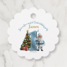 Etiquetas Para Recuerdos Magical Santa Birthday Invitation – 1st Birthday