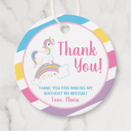 Etiquetas Para Recuerdos Magnífico cumpleaños de Rainbow Unicorn Gracias