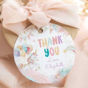Etiquetas Para Recuerdos Magnífico Pastel Unicornio cumpleaños Gracias