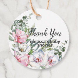 Etiquetas Para Recuerdos Magnolia personalizado blanco de ducha de bebé
