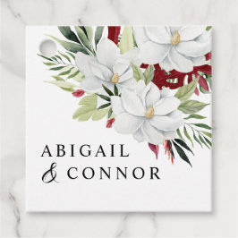 Etiquetas Para Recuerdos Magnolia tropical Verde Blanco Rojo