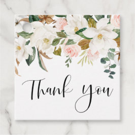 Etiquetas Para Recuerdos Magnolias acuarelas y Boda de algodón gracias