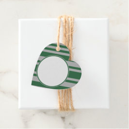 Etiquetas Para Recuerdos Mago Corazón verde y gris en blanco