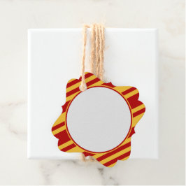 Etiquetas Para Recuerdos Mago Rojo y Dorado Cuadrado Elegante en Blanco