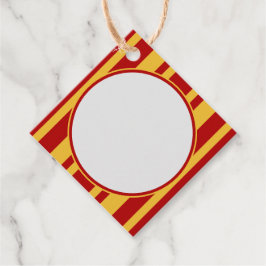 Etiquetas Para Recuerdos Mago Rojo y Dorado Diamante en Blanco
