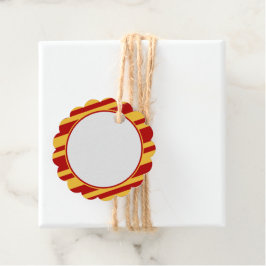 Etiquetas Para Recuerdos Mago Rojo y Dorado Escalonado en Blanco