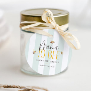Etiquetas Para Recuerdos Mamá va a comprar el Baby Shower verde de la miel