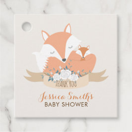 Etiquetas Para Recuerdos Mamá y Baby Fox Baby Shower