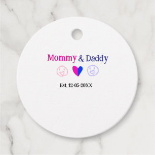 Etiquetas Para Recuerdos Mamá y papá padres nuevos añaden nombre fecha de c