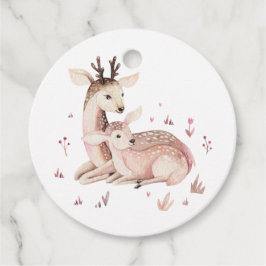 Etiquetas Para Recuerdos Mami and Baby Deer Wreath Woodland Gracias