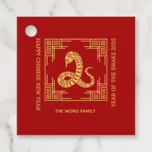 Etiquetas Para Recuerdos Marco de ornamento griego serpiente dorada rojo