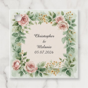 Etiquetas Para Recuerdos Marco floral de acuarela elegante