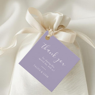 Etiquetas Para Recuerdos Marfil & Lavanda Chic Script Agradecimiento de B