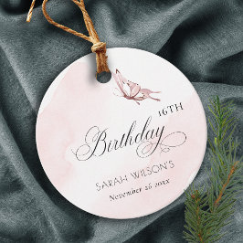 Etiquetas Para Recuerdos Mariposa color de agua rosada Rubor Cualquier cump