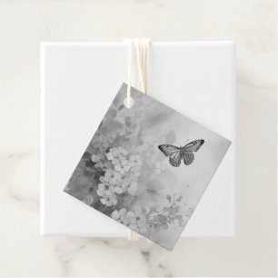 Etiquetas Para Recuerdos Mariposa de negro y blanco