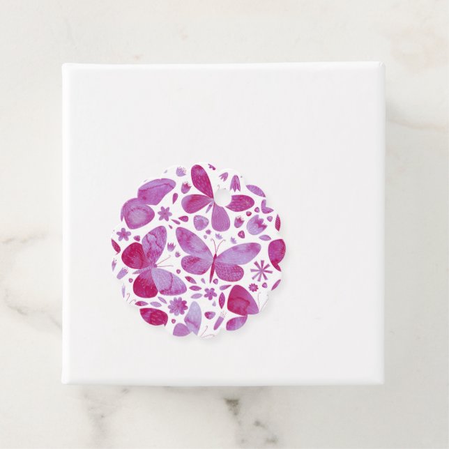 Etiquetas Para Recuerdos Mariposas acuarela rosa (In situ)