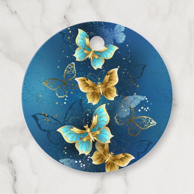 Etiquetas Para Recuerdos Mariposas doradas (Anverso)