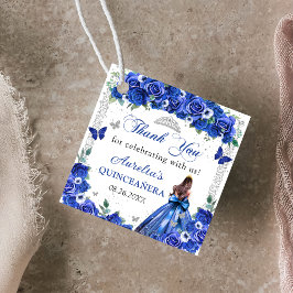 Etiquetas Para Recuerdos Mariposas Florales Azules Quinceañera Princess