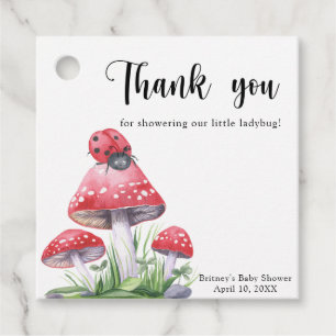 Etiquetas Para Recuerdos Mariquita acuarela - gracias baby shower