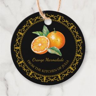 Etiquetas Para Recuerdos Marmalade Hang Tag Naranja casero vintage Negro