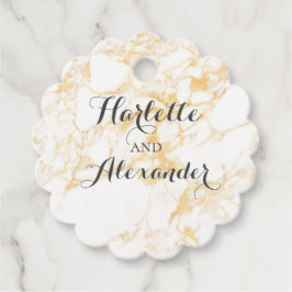 Etiquetas Para Recuerdos Mármol blanco y oro