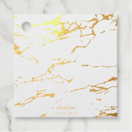 Etiquetas Para Recuerdos Mármol Moderno Gracias Real Hoja de Oro