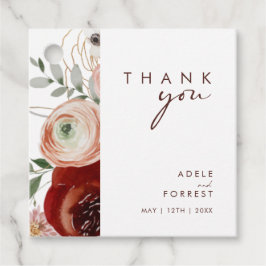 Etiquetas Para Recuerdos Marsala Autumn Floral | White Gracias