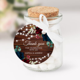 Etiquetas Para Recuerdos Marsala y Boda Rústico de la Marina