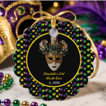 Máscara de Mardi Gras Cumpleaños 21