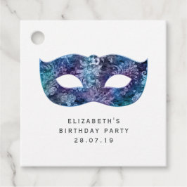 Etiquetas Para Recuerdos Máscara de Mascarada Vintage y Damask