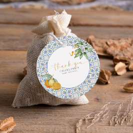 Etiquetas Para Recuerdos Mediterranean Citrus Thank You Round