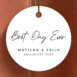 Etiquetas Para Recuerdos Mejor Día de la Historia | Día de la Boda Blanca M