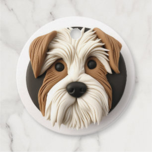 Etiquetas Para Recuerdos Mejor Perro Terrier Inspirado en 3D
