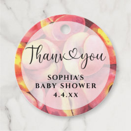 Etiquetas Para Recuerdos Melocotones acuarela - Gracias por el baby shower