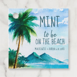 Etiquetas Para Recuerdos Menta para estar en el Favor de la Boda de Destino