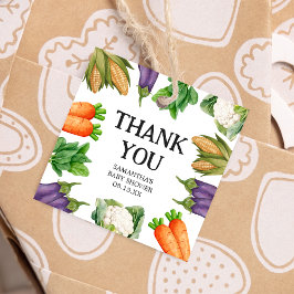 Etiquetas Para Recuerdos Mercado de agricultores en Baby Shower Square