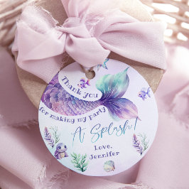 Etiquetas Para Recuerdos Mermaid cola púrpura cumpleaños gracias