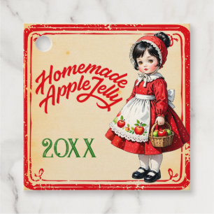 Etiquetas Para Recuerdos Mermelada Casera de Manzana Vintage