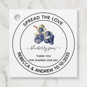 Etiquetas Para Recuerdos Mermelada De Arándano Azul Difunde El Amor Boda 