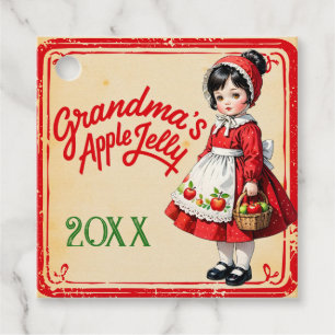 Etiquetas Para Recuerdos Mermelada de Manzana Vintage de la Abuela