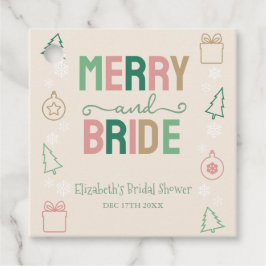 Etiquetas Para Recuerdos Merry & Bride Despedida de Soltera de Navidad