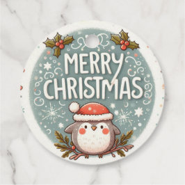 Etiquetas Para Recuerdos Merry Christmas Cute Robins