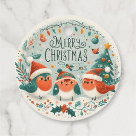 Etiquetas Para Recuerdos Merry Christmas Cute Robins