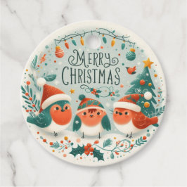 Etiquetas Para Recuerdos Merry Christmas Cute Robins