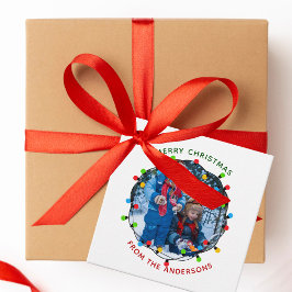 Etiquetas Para Recuerdos Merry Christmas Lights Foto Red Green De