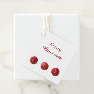 Etiquetas Para Recuerdos Merry Christmas Red Balls decoración con texto