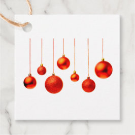 Etiquetas Para Recuerdos Merry Christmas Red Balls decoración con texto